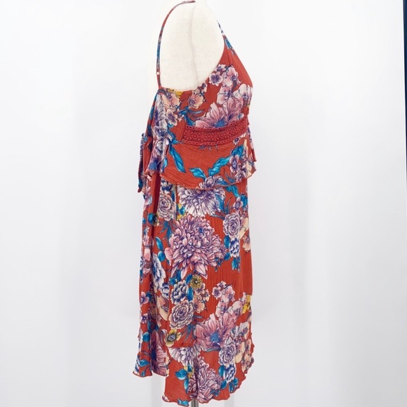 Band of Gypsies Boho Desert Rose Floral Mini Dress, Size medium - Picture 5 of 11